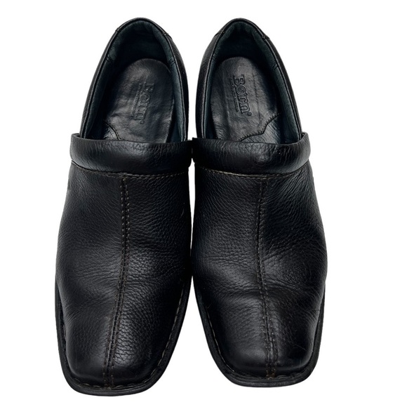 Born Black Leather Western Festival Slip On Shoes Women's SZ 7.5 - Picture 4 of 7